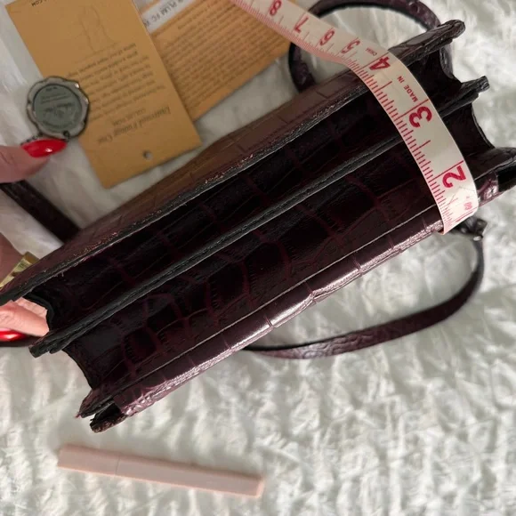 Patricia Nash Dark Purple Croc-Embossed Crossbody Bag - Picture 5 of 12